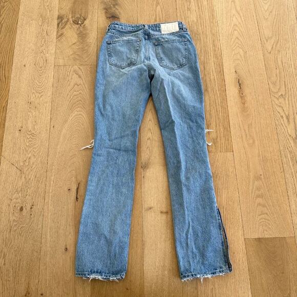 GRLFRND - The Hailey Low Rise Slim Boot Cut Distressed Jeans - Picture 7 of 8